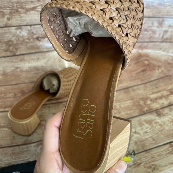Franco Sarto Neo 3 Mule Slide Citron Woven Leather Size 9.5 tan/ brown - Picture 14 of 15
